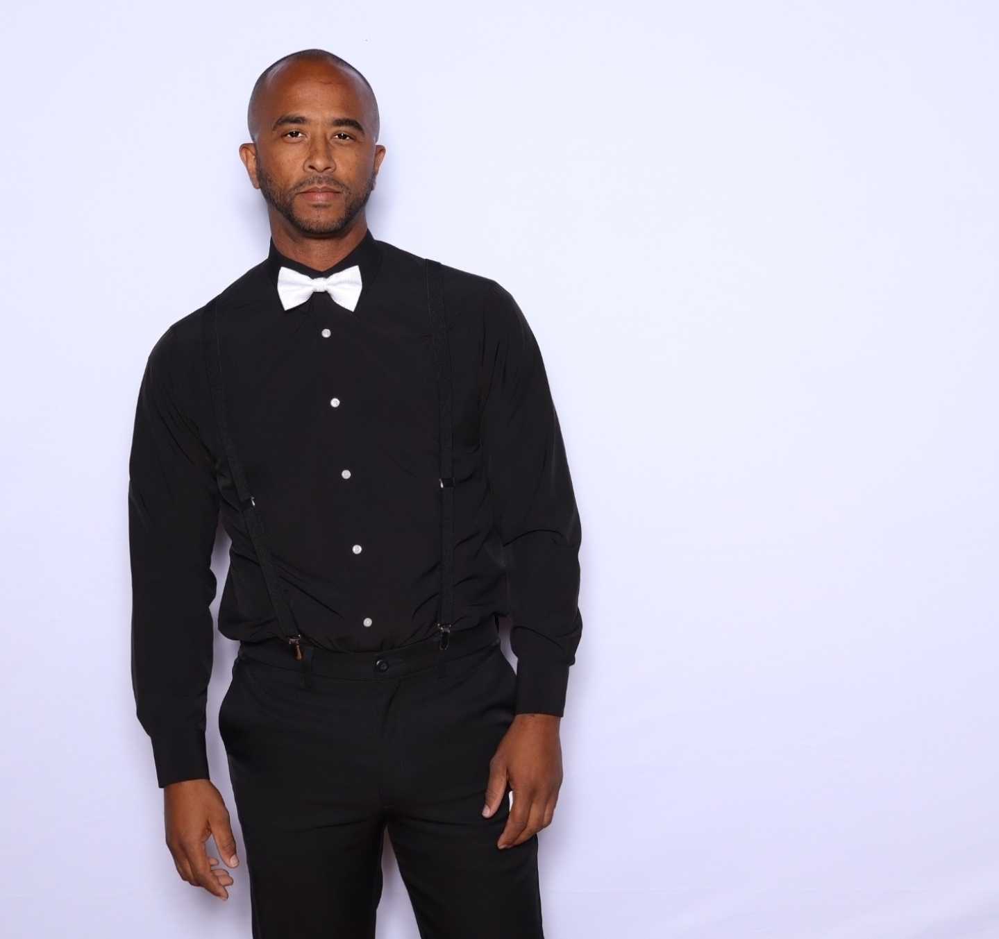 Guests posing in glam booth